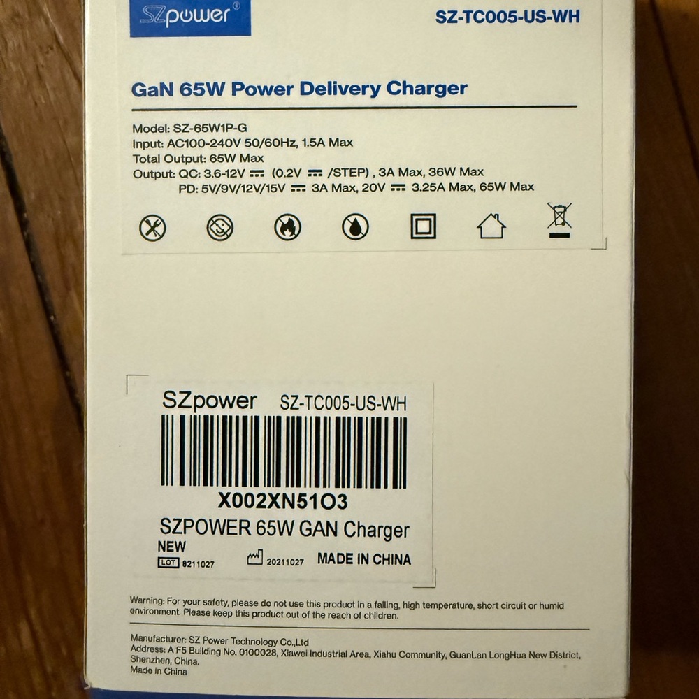 Brand new USB-C power adapter 65w GAN Charger black 6.6 foot USB-C to USB-C - Picture 3 of 3